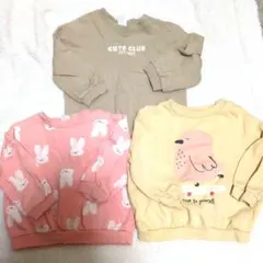 H&M　うさぎ　とり　トレーナー80
