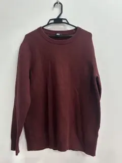 UNIQLO ミラノリブクルーネックセーター　赤　ボルドー　XL