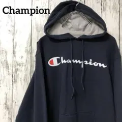 C732 Champion アメリカ古着 ゆるだぼ ネイビー パーカー S