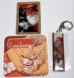 ヒロアカ エンデヴァー 原画展 メタルキーホルダー アートコースター カード