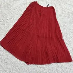 【c7643】RETRO GIRL ロングスカート　プリーツ　赤
