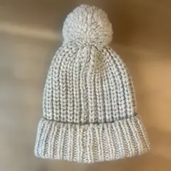 ポンポン付きニット帽 帽子