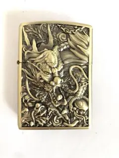 新品 美品 猫 遠望 両面彫刻 オイルライター 重厚メタル製 綺麗品 