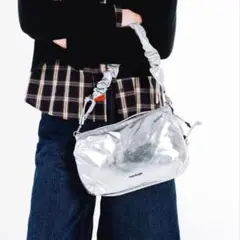 新品★topologieトポロジー　ボトルサコッシュラージ＋ストラップ　シルバー