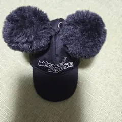 ミッキーマウス 耳付きキャップ 黒キーリング