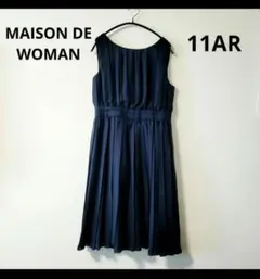 MAISON DE WOMAN ノースリワンピース 日本製 ネイビー L