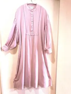 チャオパニックティピー　ピンク 長袖 シャツロングワンピース　ボリューム袖