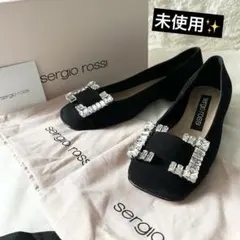 新品未使用✨セルジオロッシ スクエアバックル ビジュー パンプス レディース