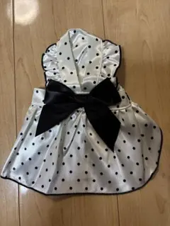犬用 ドット柄 リボン ワンピース XS