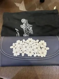 Kitamura2 ネイビー 花モチーフ 財布