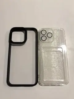 iPhone14 pro max用透明ソフトケース ブラックフレーム 2個セット