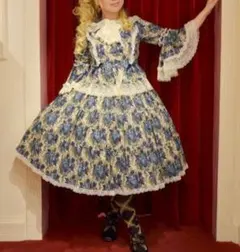 レア　2012年版　コブランブーケティアードスカート　青花　ミディ丈　クラロリのサムネイル