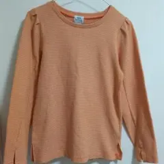 coen 長袖 Tシャツ Mサイズ オレンジ チェック柄