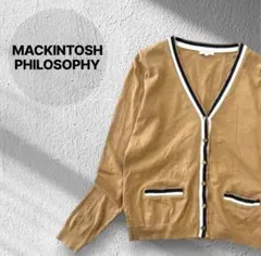 MACKINTOSH PHILOSOPHY Vネックカーディガン 刺繍 ライン