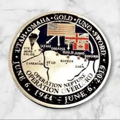 【未使用】ノルマンディー上陸作戦D-Day 75周年記念コインチャレンジコイン銀