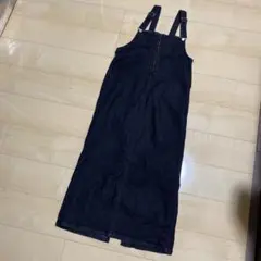 ダークデニムロングサロペットのサムネイル