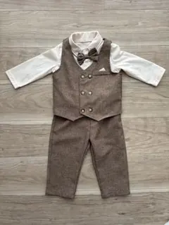 SHEIN ブラウン フォーマルスーツ3点セット80〜90cm