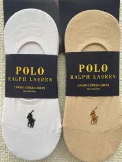 ポロラルフローレン レディースフットカバー 靴下 白3足、べジュ3足の2セット