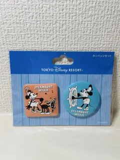 【新品】東京ディズニーリゾート　缶バッジセット　蒸気機関車　ウィリー　ミニー