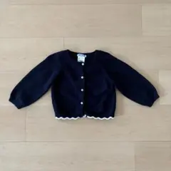 ジャカディ　ネイビー ウール混コットンカーディガン 81㎝