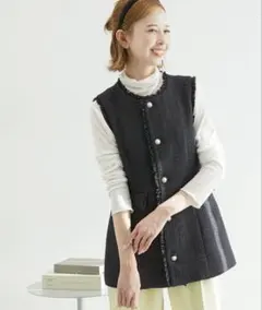 ROPE' PICNIC リボンテープツイードパールボタンジレ ベスト