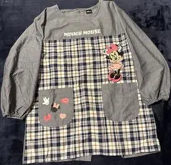 Disney ミニーマウス 割烹着 チェック柄 M～L