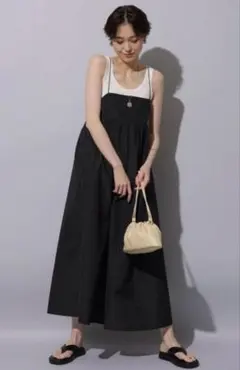 Arpege story キルティングキャミワンピース 黒Sサイズ 新品タグ付き