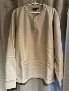 Stüssy XL ベージュ ボタン付き長袖スウェット