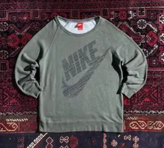 澄*海様 NIKE ナイキ プリント スウェット トレーナー オリーブ M