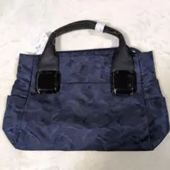 【未使用】トートバッグ　紺色　迷彩柄　A4サイズ ネイビー