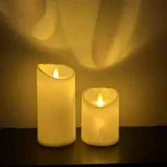 LEDキャンドル 大・小セット ホワイト