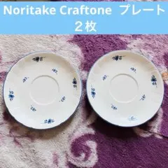 ノリタケ　プレート 2枚セット 花柄 ブルー