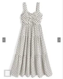ドット柄ティアードキャミフレアワンピース
