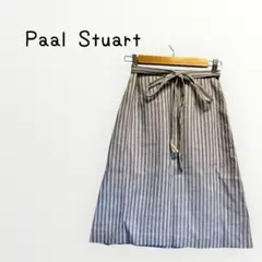 【Paal Stuart 】ストライプ タイトスカート ひざ丈　ウエストひもあり