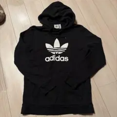 adidas パーカー　黒　Oサイズ