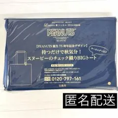 【未開封品】リンネル 付録PEANUTS スヌーピー チェック織りBIGトート