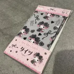 福助　サンリオ　マイメロ　タイツ　M～L 真夜中のメロクロ　ライトグレー