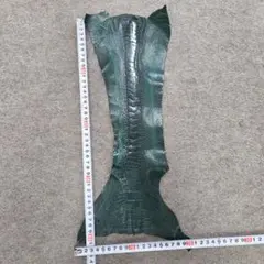 オーストレッグ本革！1枚端切れ！ツヤダークグリーン色！すいてあります！送料無料！