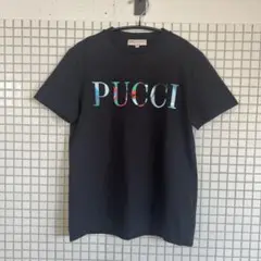 【夏物セール】EMILIO PUCCI エミリオプッチ ロゴT ブラック　XS