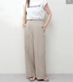 natural couture パール使いセンタープレスパンツ