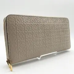 極美品✨LOEWE ロエベ　長財布　リピートアナグラム　グレージュ　付属品完備のサムネイル
