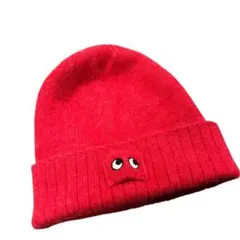 美品!完売✰UNIQLO アニヤ✰コラボ カシミヤニット帽 赤ふんわり柔らか♡