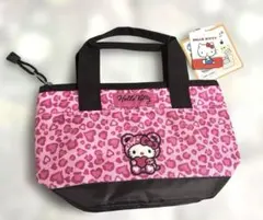 ハローキティ　保冷バッグ　ミニトート　トート　ヒョウ柄　豹　アニマル　ピンクのサムネイル