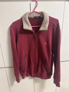 BURBERRY BLACK LABEL 襟のボア付きレッドジャケット