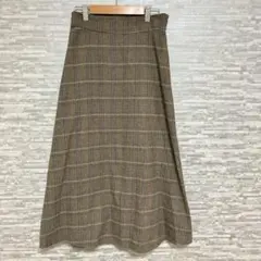 サマンサモスモス ✨チェック ロングスカート ブラウン F ゆったり