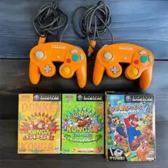 【お得セット】ゲームキューブ　コントローラー2個　正規品　オレンジ　ソフト付き