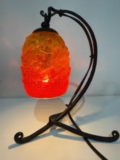 お値下げ‼︎沖縄・琉球ガラス・ランプ・ハンドメイド 沖縄 琉球ガラスランプ・照明・ライト赤・ハンドメイド 1点物