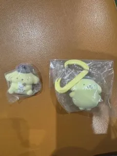 ポムポムプリン　ガチャガチャ　ふわわフロッキーマスコット　カラフルカラビナ