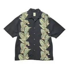 ジャマイカジャックス シルク 開襟 アロハシャツ ハワイアンシャツ リーフ柄