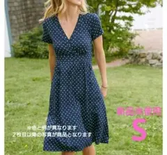 新品 L.L.Bean エルエルビーン サマー ニット ドレス 半袖 プリント